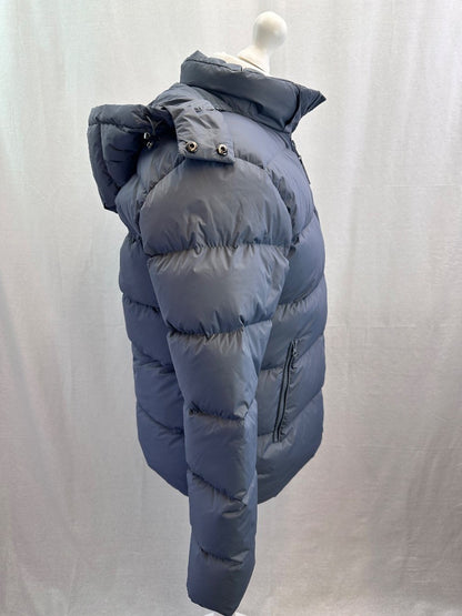 Arne Short Down Feather Grey Puffa Puffer Hood Size L Excellent Condition