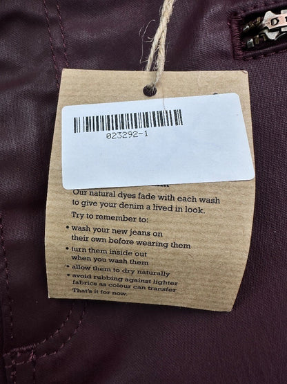 Boden Burgundy Skinny Wax Jeans Size 14P BNWT