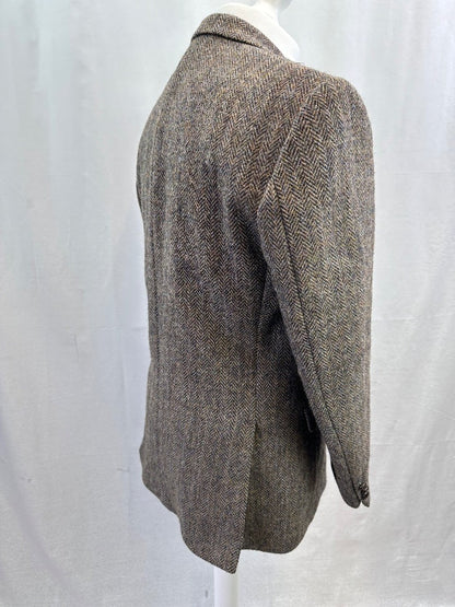 Harris Tweed Brown Wool Blazer Size 40R Excellent Condition