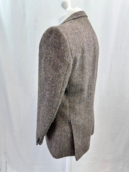 Harris Tweed Brown Wool Blazer Size 40R Excellent Condition