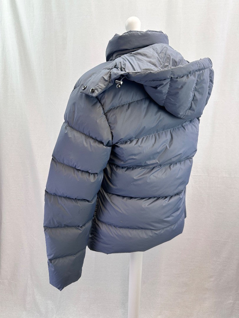 Arne Short Down Feather Grey Puffa Puffer Hood Size L Excellent Condition