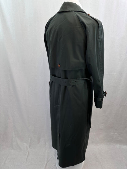 The Ensign Trench Long Green Belt Rain Coat Size 12 Excellent Condition