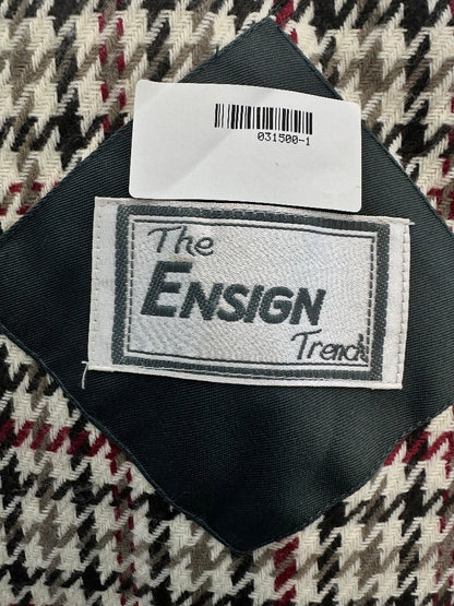 The Ensign Trench Long Green Belt Rain Coat Size 12 Excellent Condition