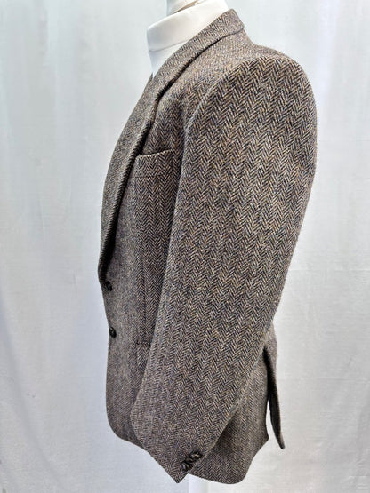 Harris Tweed Brown Wool Blazer Size 40R Excellent Condition