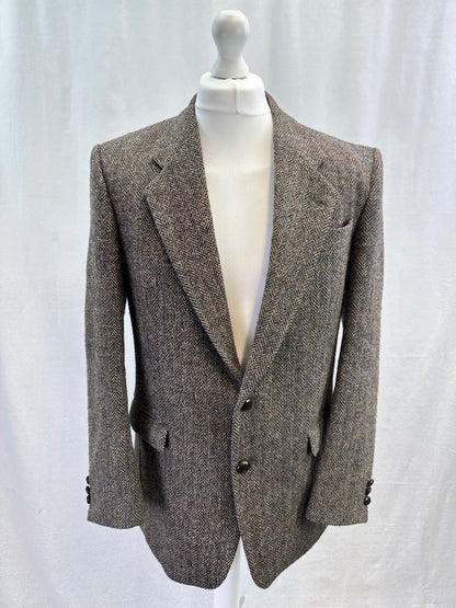 Harris Tweed Brown Wool Blazer Size 40R Excellent Condition