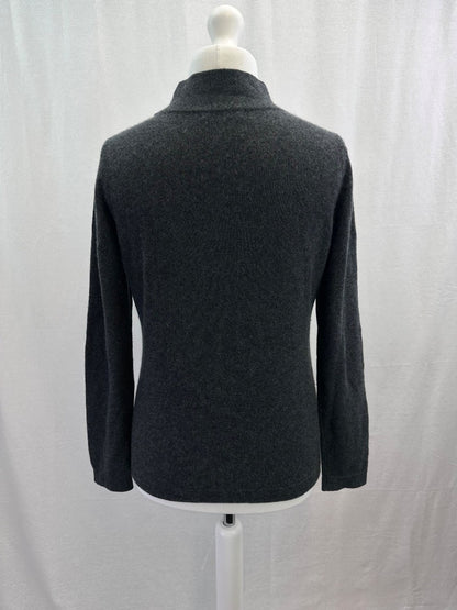 John Lewis Turtleneck Charcoal Cashmere Jumper Size 14 Excellent Condition