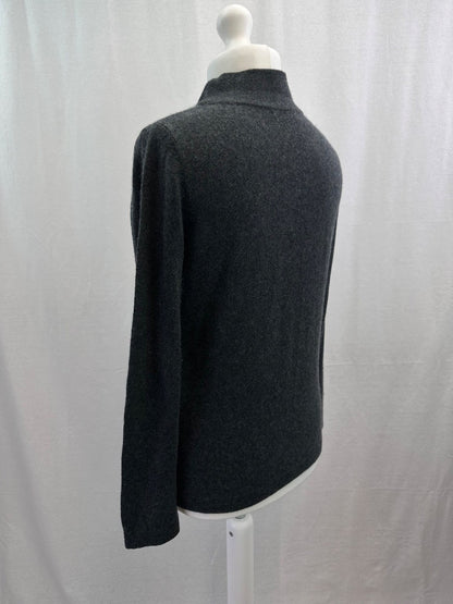 John Lewis Turtleneck Charcoal Cashmere Jumper Size 14 Excellent Condition