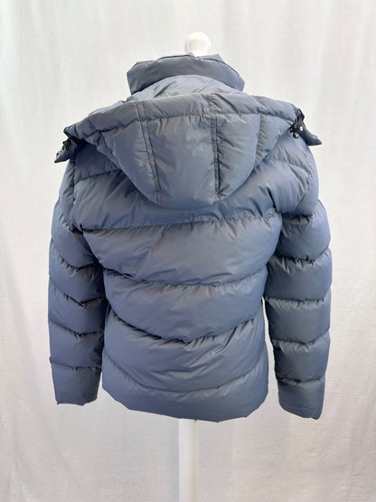 Arne Short Down Feather Grey Puffa Puffer Hood Size L Excellent Condition