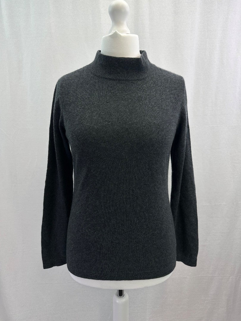 John Lewis Turtleneck Charcoal Cashmere Jumper Size 14 Excellent Condition