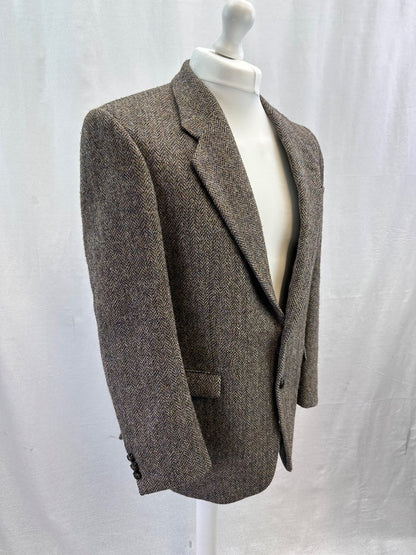 Harris Tweed Brown Wool Blazer Size 40R Excellent Condition