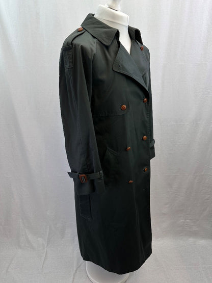 The Ensign Trench Long Green Belt Rain Coat Size 12 Excellent Condition