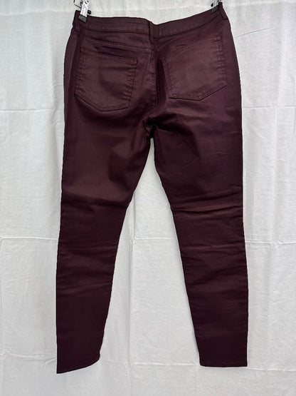 Boden Burgundy Skinny Wax Jeans Size 14P BNWT