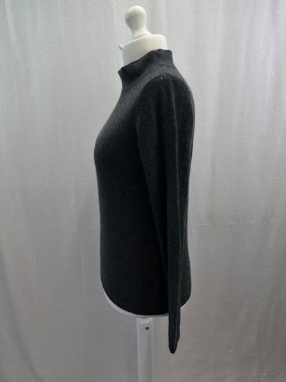 John Lewis Turtleneck Charcoal Cashmere Jumper Size 14 Excellent Condition