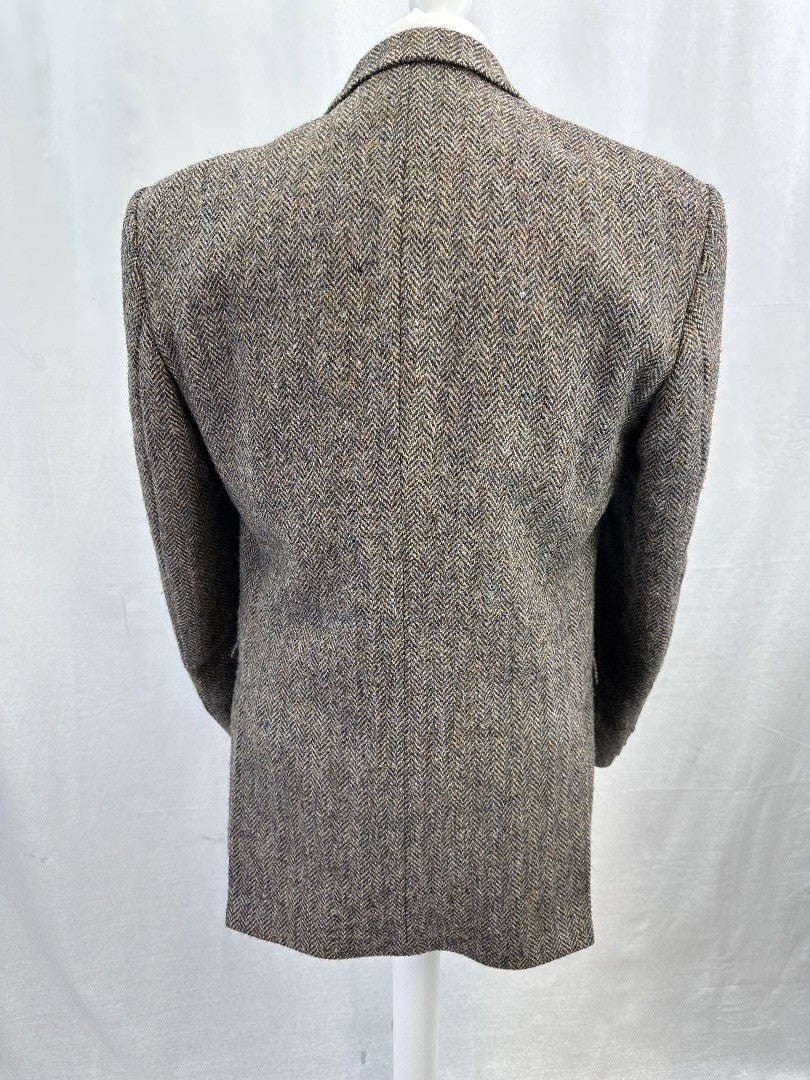 Harris Tweed Brown Wool Blazer Size 40R Excellent Condition