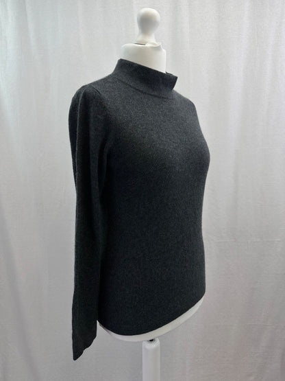 John Lewis Turtleneck Charcoal Cashmere Jumper Size 14 Excellent Condition