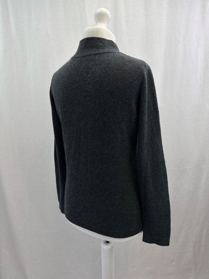 John Lewis Turtleneck Charcoal Cashmere Jumper Size 14 Excellent Condition