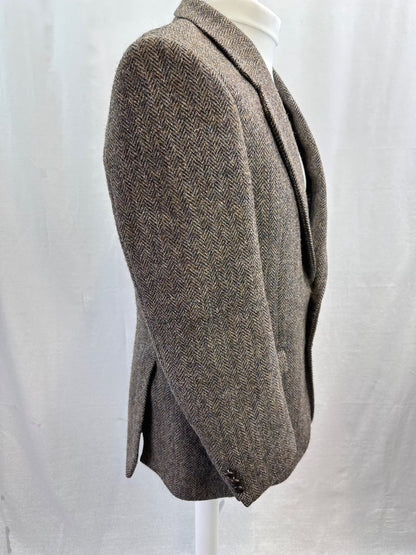 Harris Tweed Brown Wool Blazer Size 40R Excellent Condition