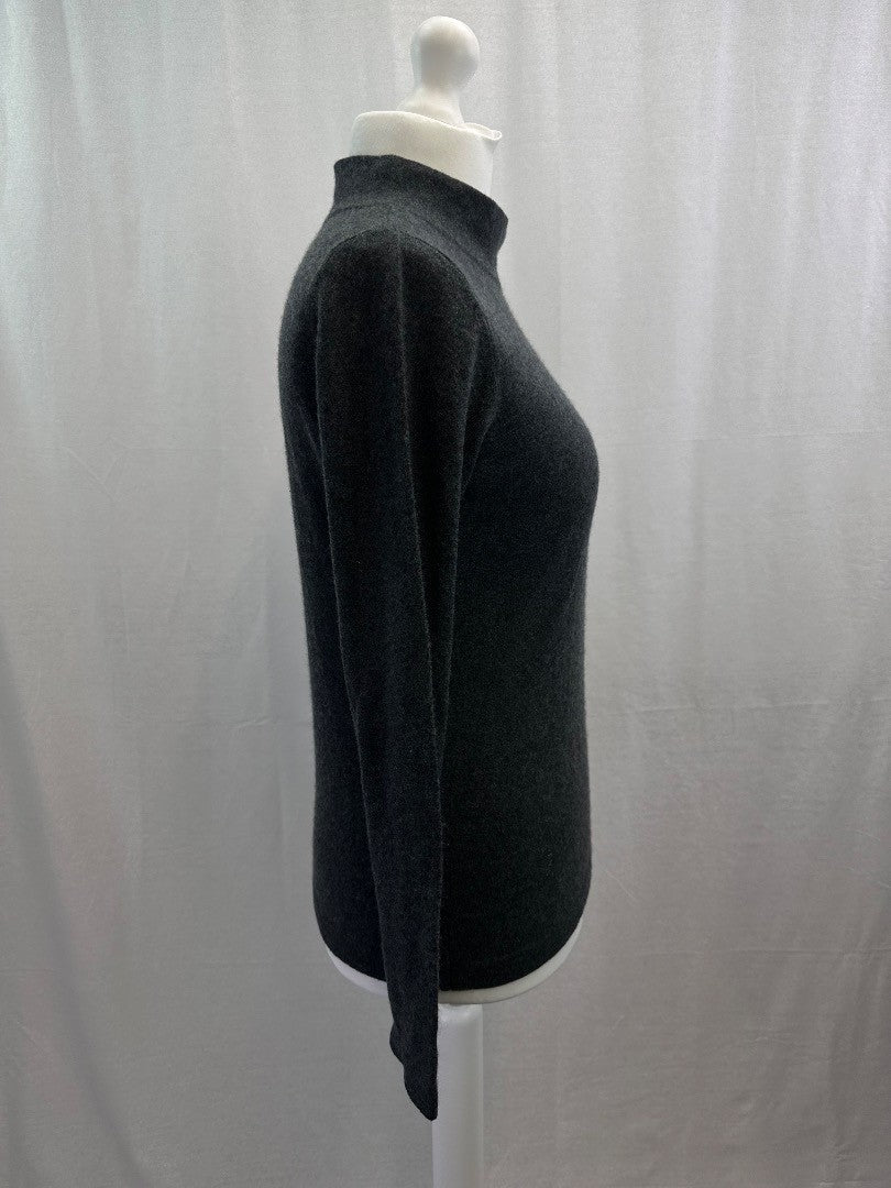 John Lewis Turtleneck Charcoal Cashmere Jumper Size 14 Excellent Condition