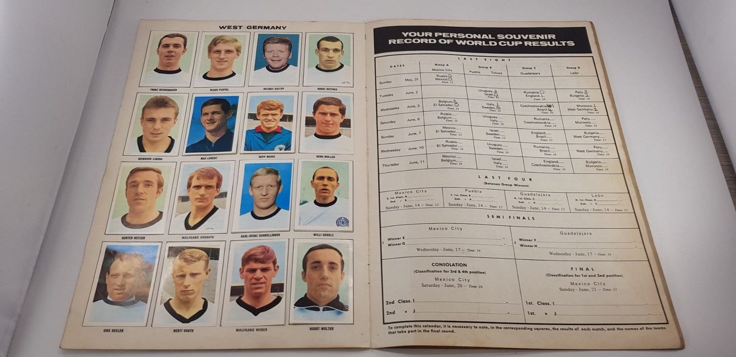 World Cup Soccer Stars Mexico 1970 Football Sticker Book Complete Vintage