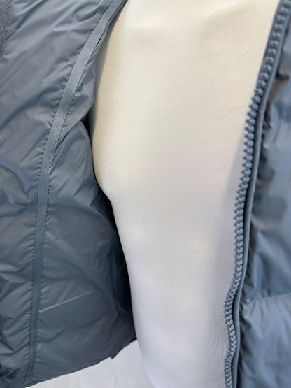 Arne Short Down Feather Grey Puffa Puffer Hood Size L Excellent Condition