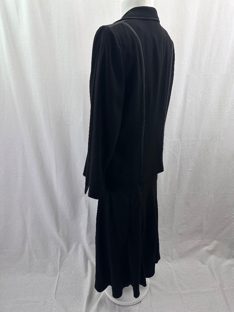 Chesca Black with Satin Edge Detail Skirt & Jacket  Size 16 Excellent Condition