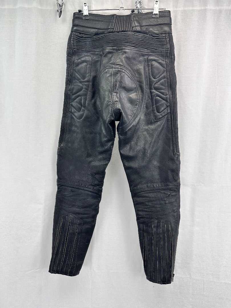 Anito Leather Black Bike Trousers - UK Size 10