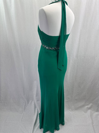 Debut Green Jewelled Evening Dress - Size 12