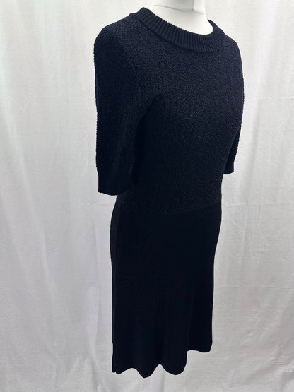 Cos Black Stretchy Knee Length Dress Size XS Excellent Condition