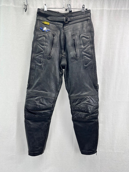 Anito Leather Black Bike Trousers - UK Size 10