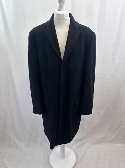 Oliver Stead Black Wool Mid-Length Coat Size L Excellent Condition