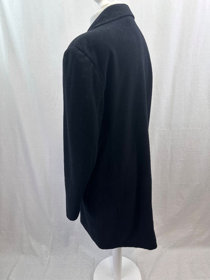 Oliver Stead Black Wool Mid-Length Coat Size L Excellent Condition