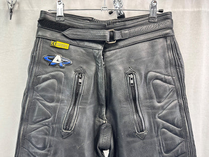 Anito Leather Black Bike Trousers - UK Size 10