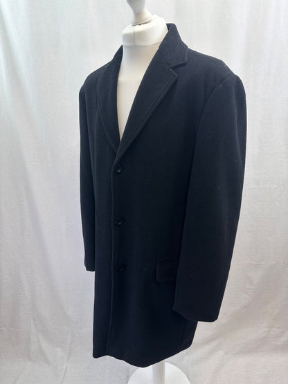 Oliver Stead Black Wool Mid-Length Coat Size L Excellent Condition