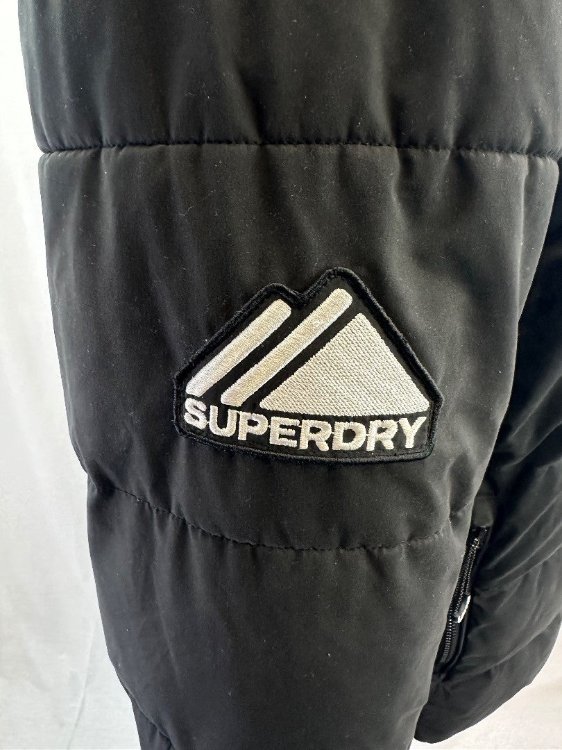 Superdry Altitude Performance Black Puffa Jacket - Size Large