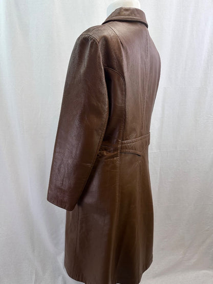 Suede & Leathercraft Tan Button Up Coat Size 12 VGC