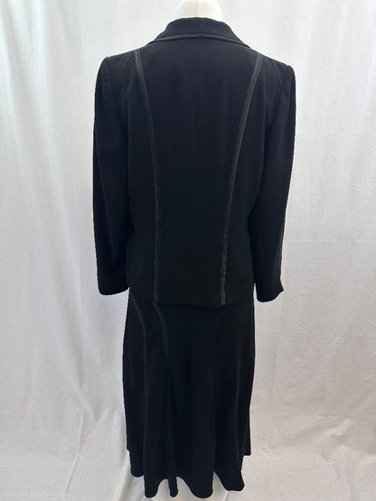 Chesca Black with Satin Edge Detail Skirt & Jacket  Size 16 Excellent Condition