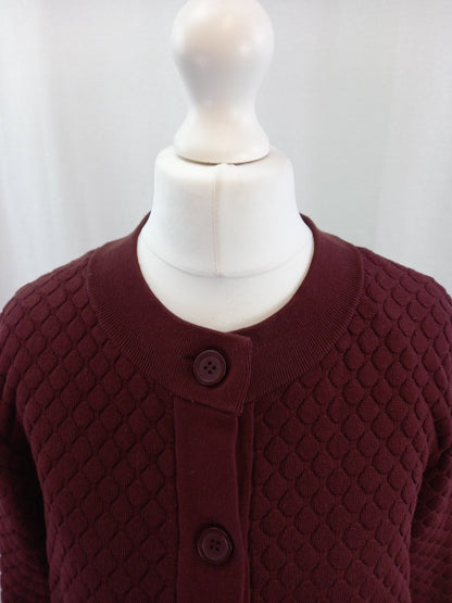 cos burgundy cardigan red wine colour longline size small with pockets