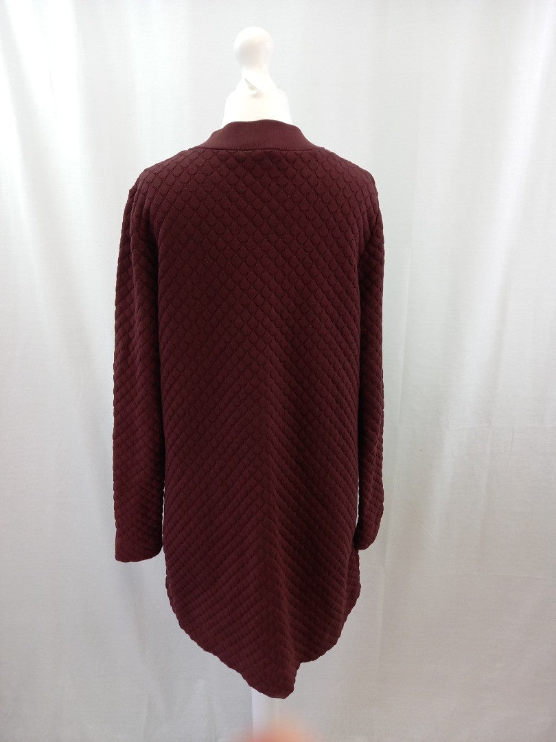 cos burgundy cardigan red wine colour longline size small with pockets