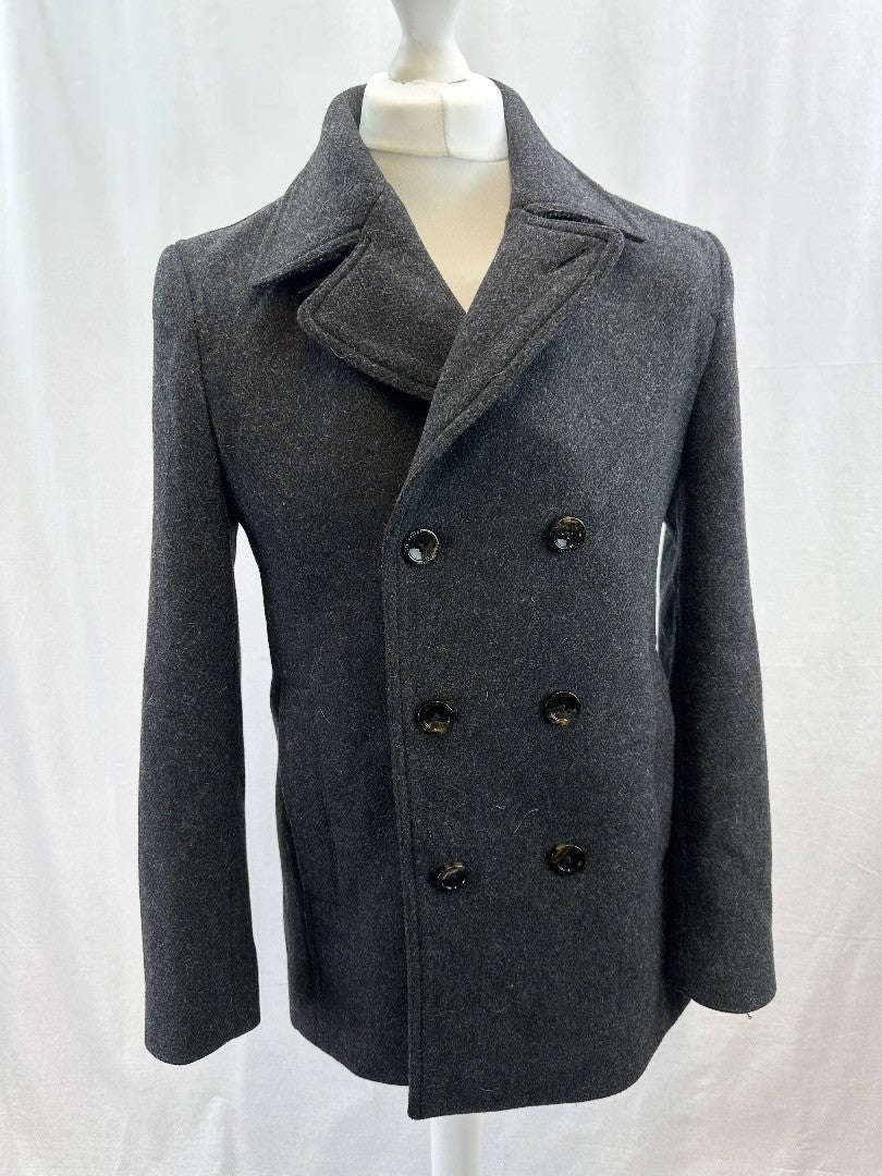 Ted Baker Coat Size 3 Black Woollen Men's Excellent