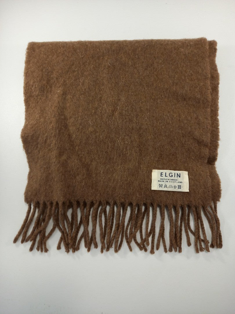 elgin 100% cashmere scarf scotland brown johnstons wrap