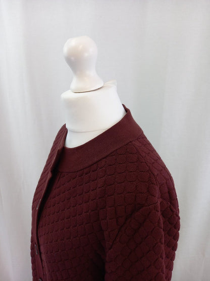 cos burgundy cardigan red wine colour longline size small with pockets