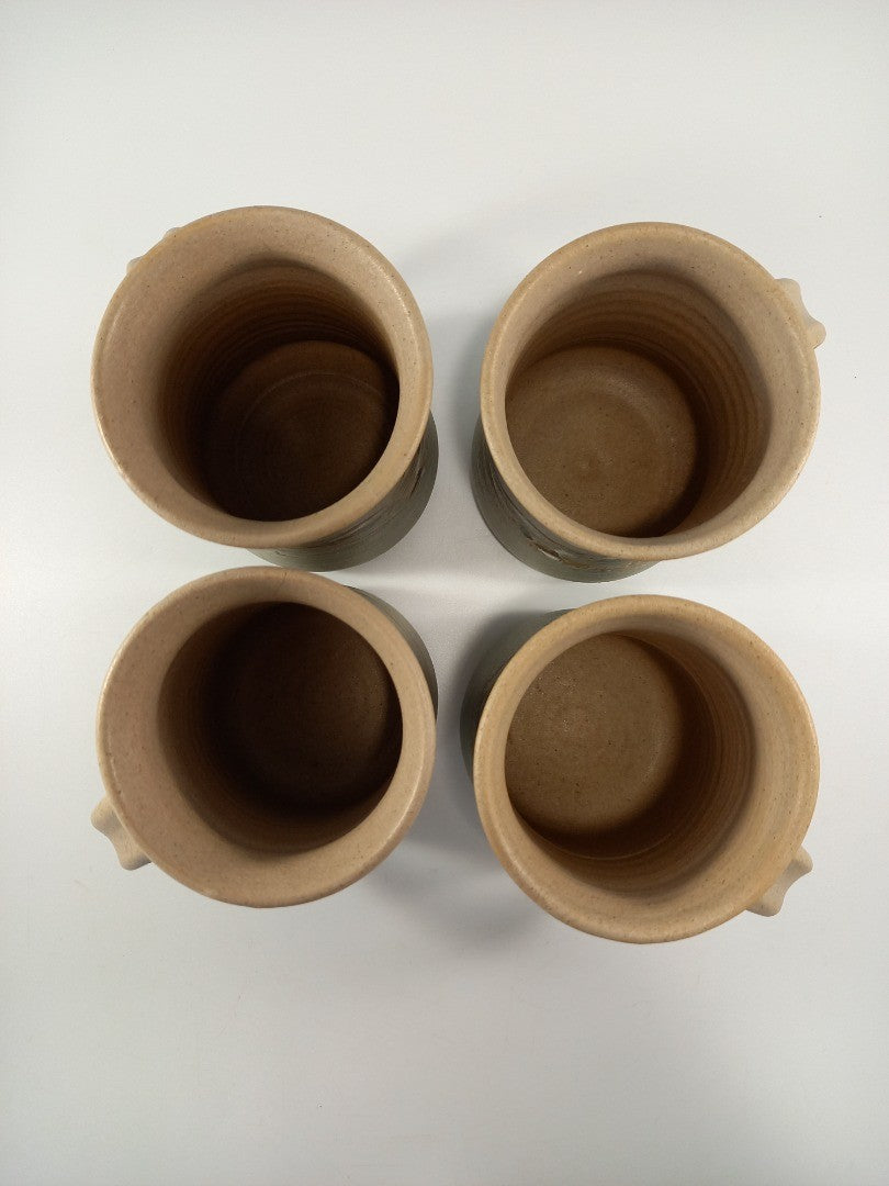 corris pottery studio mugs x4 wales studio brown blue