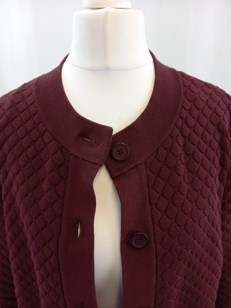 cos burgundy cardigan red wine colour longline size small with pockets