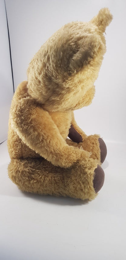 Golden Vintage Jointed Teddy Bear 22'' Tall Felt Paws VGC