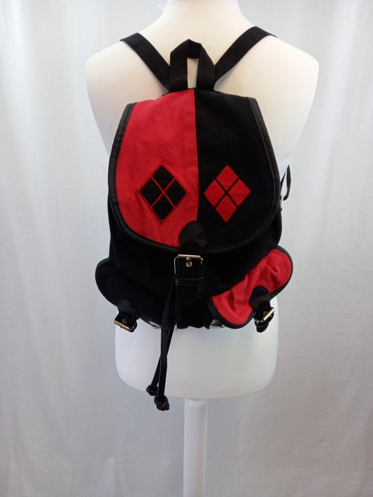 dc comic harley quinn bag backpack black red white