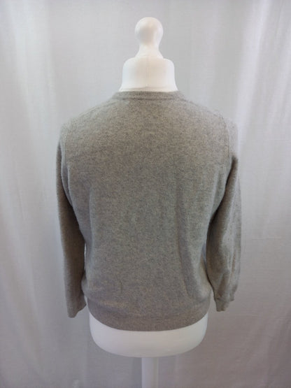 marks and spencer grey cashmere cardigan 16 round neck