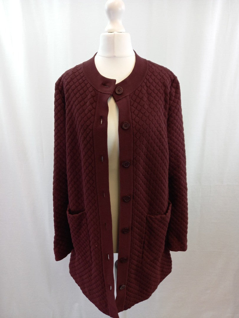 cos burgundy cardigan red wine colour longline size small with pockets