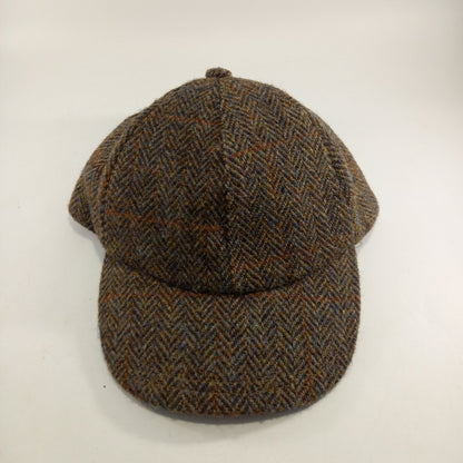 Baseball Cap Genuine Harris Tweed 100% Wool Leather Peaked Hat