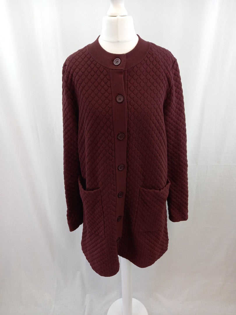 cos burgundy cardigan red wine colour longline size small with pockets