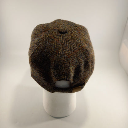 Baseball Cap Genuine Harris Tweed 100% Wool Leather Peaked Hat